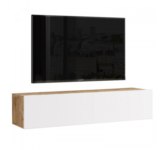 Έπιπλο τηλεόρασης επιτοίχιο Serit λευκό-sonoma 140x31.6x29.6εκ Υλικό: CLIPBOARD WITH MELAMINE COATING 18mm - MDF 176-000062 Έπιπλο τηλεόρασης επιτοίχιο Serit λευκό-sonoma 140x31.6x29.6εκ Υλικό: CLIPBOARD WITH MELAMINE COATING 18mm - MDF 176-000062