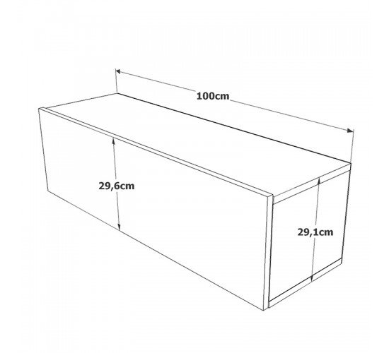 Έπιπλο τηλεόρασης επιτοίχιο Serit sonoma 100x31.6x29.6εκ Υλικό: CLIPBOARD WITH MELAMINE COATING 18mm - MDF 176-000066