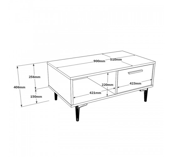 Τραπέζι σαλονιού Jethro cement-sonoma 90x51x40.6εκ Υλικό: CLIPBOARD WITH MELAMINE COATING 18mm - MDF - METAL 176-000073 Τραπέζι σαλονιού Jethro cement-sonoma 90x51x40.6εκ Υλικό: CLIPBOARD WITH MELAMINE COATING 18mm - MDF - METAL 176-000073