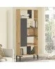 Βιβλιοθήκη Neville φυσικό-ανθρακί 72x25x163.3εκ Υλικό: CLIPBOARD WITH MELAMINE COATING 18mm - METAL - MDF 176-000074 Βιβλιοθήκη Neville φυσικό-ανθρακί 72x25x163.3εκ Υλικό: CLIPBOARD WITH MELAMINE COATING 18mm - METAL - MDF 176-000074