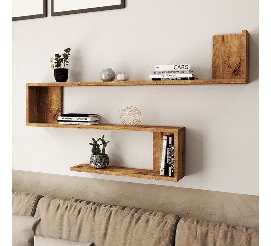 Ραφιέρα τοίχου Belinda sonoma 120x14.5x71.4εκ Υλικό: CLIPBOARD WITH MELAMINE COATING - PP 176-000080 Ραφιέρα τοίχου Belinda sonoma 120x14.5x71.4εκ Υλικό: CLIPBOARD WITH MELAMINE COATING - PP 176-000080