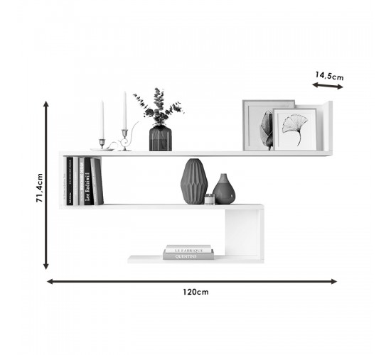 Ραφιέρα τοίχου Belinda sonoma 120x14.5x71.4εκ Υλικό: CLIPBOARD WITH MELAMINE COATING  - PP 176-000080