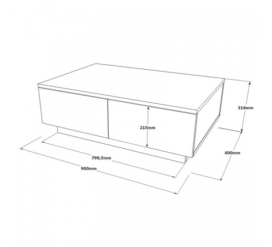 Τραπέζι σαλονιού Thunder sonoma-λευκό 90x60x31.5εκ Υλικό: CLIPBOARD WITH MELAMINE COATING 18mm - MDF - METAL 176-000106 Τραπέζι σαλονιού Thunder sonoma-λευκό 90x60x31.5εκ Υλικό: CLIPBOARD WITH MELAMINE COATING 18mm - MDF - METAL 176-000106