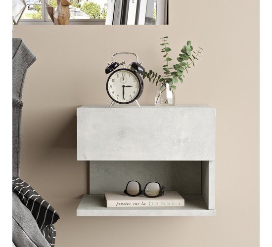 Κομοδίνο Conquer επιτοίχιο γκρι antique 40x35x31εκ Υλικό: CLIPBOARD WITH MELAMINE COATING 176-000117 Κομοδίνο Conquer επιτοίχιο γκρι antique 40x35x31εκ Υλικό: CLIPBOARD WITH MELAMINE COATING 176-000117