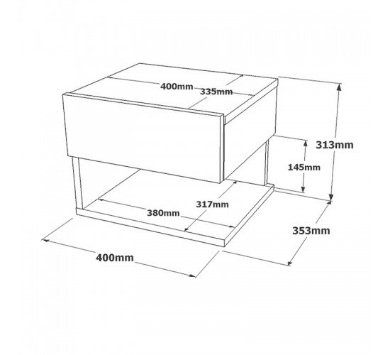 Κομοδίνο Conquer επιτοίχιο γκρι antique 40x35x31εκ Υλικό: CLIPBOARD WITH MELAMINE COATING 176-000117