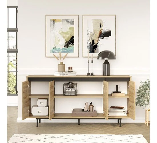 Μπουφές Jethro sonoma-wenge 160x44.5x75.5εκ Υλικό: CLIPBOARD WITH MELAMINE COATING - 1.8CM- METAL 176-000121 Μπουφές Jethro sonoma-wenge 160x44.5x75.5εκ Υλικό: CLIPBOARD WITH MELAMINE COATING - 1.8CM- METAL 176-000121