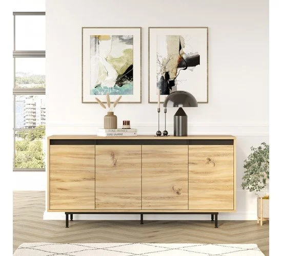 Μπουφές Jethro sonoma-wenge 160x44.5x75.5εκ Υλικό: CLIPBOARD WITH MELAMINE COATING - 1.8CM- METAL 176-000121 Μπουφές Jethro sonoma-wenge 160x44.5x75.5εκ Υλικό: CLIPBOARD WITH MELAMINE COATING - 1.8CM- METAL 176-000121