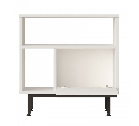 Βοηθητικό τραπέζι Vercade μελαμίνης λευκό-μαύρο 60x25.5x60εκ Υλικό: Melamine Chipboard - Iron 176-000145