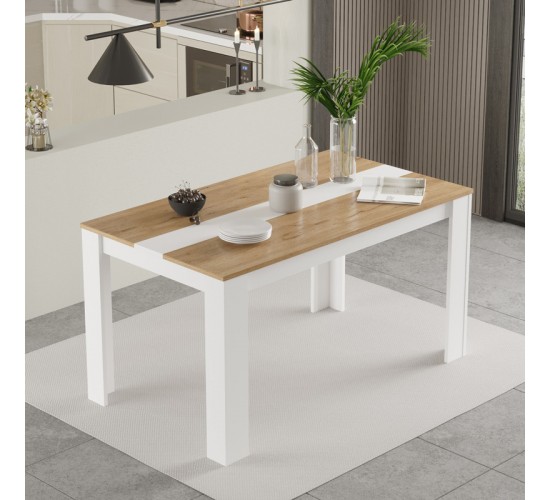 Τραπέζι Sepen σε φυσική-λευκή απόχρωση 140x80x74εκ Υλικό: 18mm Melamine Particleboard 176-000194