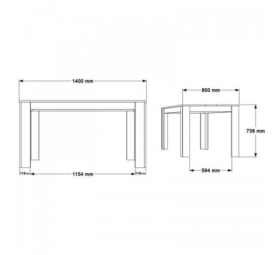 Τραπέζι Sepen σε φυσική-λευκή απόχρωση 140x80x74εκ Υλικό: 18mm Melamine Particleboard 176-000194