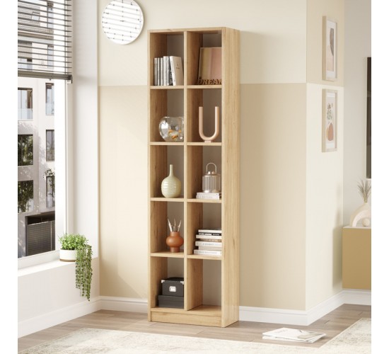 Βιβλιοθήκη Oteca 10θέσεων σε φυσική απόχρωση 51.1x25.4x180εκ Υλικό: 18mm Melamine Particleboard 176-000198 Βιβλιοθήκη Oteca 10θέσεων σε φυσική απόχρωση 51.1x25.4x180εκ Υλικό: 18mm Melamine Particleboard 176-000198
