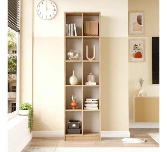Βιβλιοθήκη Oteca 10θέσεων σε φυσική απόχρωση 51.1x25.4x180εκ Υλικό: 18mm Melamine Particleboard 176-000198 Βιβλιοθήκη Oteca 10θέσεων σε φυσική απόχρωση 51.1x25.4x180εκ Υλικό: 18mm Melamine Particleboard 176-000198