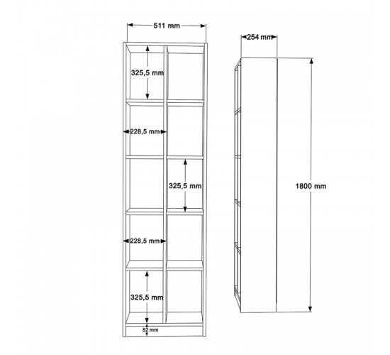 Βιβλιοθήκη Oteca 10θέσεων σε φυσική απόχρωση 51.1x25.4x180εκ Υλικό: 18mm Melamine Particleboard 176-000198 Βιβλιοθήκη Oteca 10θέσεων σε φυσική απόχρωση 51.1x25.4x180εκ Υλικό: 18mm Melamine Particleboard 176-000198