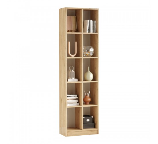 Βιβλιοθήκη Oteca 10θέσεων σε φυσική απόχρωση 51.1x25.4x180εκ Υλικό: 18mm Melamine Particleboard 176-000198 Βιβλιοθήκη Oteca 10θέσεων σε φυσική απόχρωση 51.1x25.4x180εκ Υλικό: 18mm Melamine Particleboard 176-000198