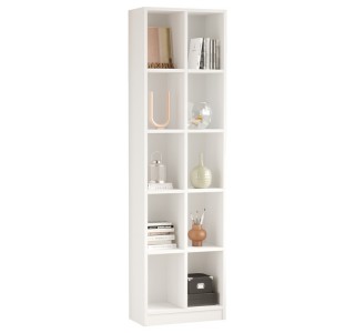 Βιβλιοθήκη Oteca 10θέσεων σε λευκή απόχρωση 51.1x25.4x180εκ Υλικό: 18mm Melamine Particleboard 176-000199