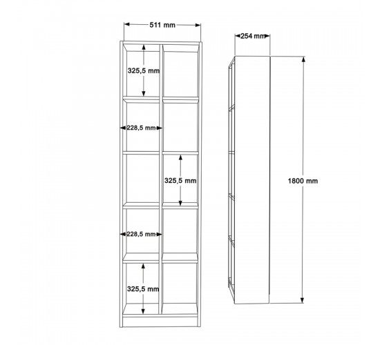 Βιβλιοθήκη Oteca 10θέσεων σε λευκή απόχρωση 51.1x25.4x180εκ Υλικό: 18mm Melamine Particleboard 176-000199 Βιβλιοθήκη Oteca 10θέσεων σε λευκή απόχρωση 51.1x25.4x180εκ Υλικό: 18mm Melamine Particleboard 176-000199