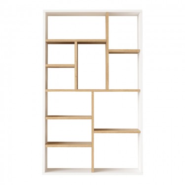 Βιβλιοθήκη Boteca 10θέσεων σε oak-λευκή απόχρωση 75x22x123.6εκ Υλικό: 18mm Melamine Particleboard 176-000200