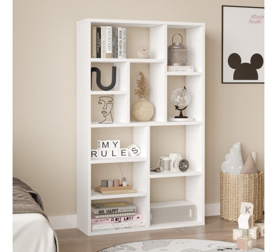 Βιβλιοθήκη Boteca 10θέσεων σε λευκή απόχρωση 75x22x123.6εκ Υλικό: 18mm Melamine Particleboard 176-000202 Βιβλιοθήκη Boteca 10θέσεων σε λευκή απόχρωση 75x22x123.6εκ Υλικό: 18mm Melamine Particleboard 176-000202