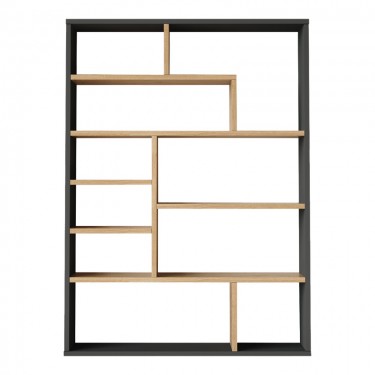 Βιβλιοθήκη Decora σε φυσική-ανθρακί απόχρωση 90x22x123.6εκ Υλικό: 18mm Melamine Particleboard 176-000203