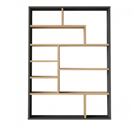 Βιβλιοθήκη Decora σε φυσική-ανθρακί απόχρωση 90x22x123.6εκ Υλικό: 18mm Melamine Particleboard 176-000203 Βιβλιοθήκη Decora σε φυσική-ανθρακί απόχρωση 90x22x123.6εκ Υλικό: 18mm Melamine Particleboard 176-000203