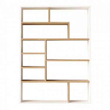 Βιβλιοθήκη Decora σε oak-λευκό απόχρωση 90x22x123.6εκ Υλικό: 18mm Melamine Particleboard 176-000204