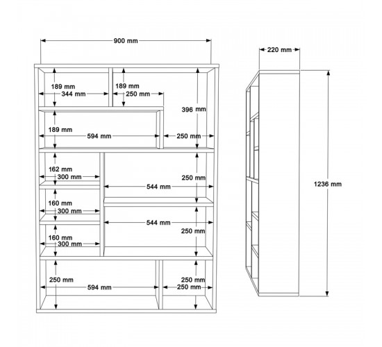 Βιβλιοθήκη Decora σε φυσικό-λευκό απόχρωση 90x22x123.6εκ Υλικό: 18mm Melamine Particleboard 176-000204 Βιβλιοθήκη Decora σε φυσικό-λευκό απόχρωση 90x22x123.6εκ Υλικό: 18mm Melamine Particleboard 176-000204