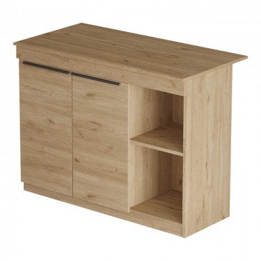 Τραπέζι-πάγκος κουζίνας Kogile σε φυσική απόχρωση 120x60x88.2εκ Υλικό: 18mm Melamine Particleboard 176-000211