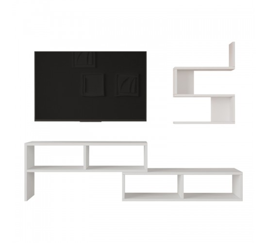 Σύνθετο σαλονιού Kakomo σε λευκή απόχρωση 170x29.5x43εκ Υλικό: 18mm Melamine Particleboard 176-000221 Σύνθετο σαλονιού Kakomo σε λευκή απόχρωση 170x29.5x43εκ Υλικό: 18mm Melamine Particleboard 176-000221