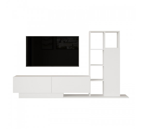Σύνθετο σαλονιού Damon σε λευκή απόχρωση 140x29.5x39.5εκ Υλικό: 18mm Melamine Particleboard 176-000225 Σύνθετο σαλονιού Damon σε λευκή απόχρωση 140x29.5x39.5εκ Υλικό: 18mm Melamine Particleboard 176-000225