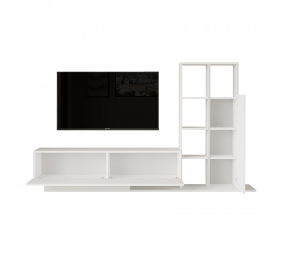 Σύνθετο σαλονιού Damon σε λευκή απόχρωση 140x29.5x39.5εκ Υλικό: 18mm Melamine Particleboard 176-000225 Σύνθετο σαλονιού Damon σε λευκή απόχρωση 140x29.5x39.5εκ Υλικό: 18mm Melamine Particleboard 176-000225