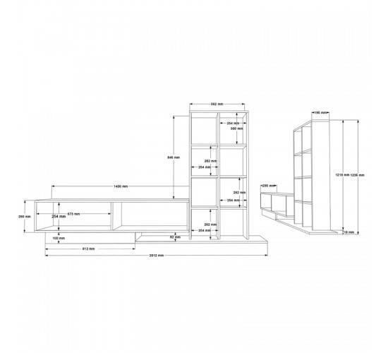 Σύνθετο σαλονιού Damon σε λευκή απόχρωση 140x29.5x39.5εκ Υλικό: 18mm Melamine Particleboard 176-000225 Σύνθετο σαλονιού Damon σε λευκή απόχρωση 140x29.5x39.5εκ Υλικό: 18mm Melamine Particleboard 176-000225