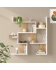 Ραφιέρα τοίχου Maze λευκό με oak 93,3x14,5x90εκ Υλικό: 18mm Melamine Particleboard 176-000239