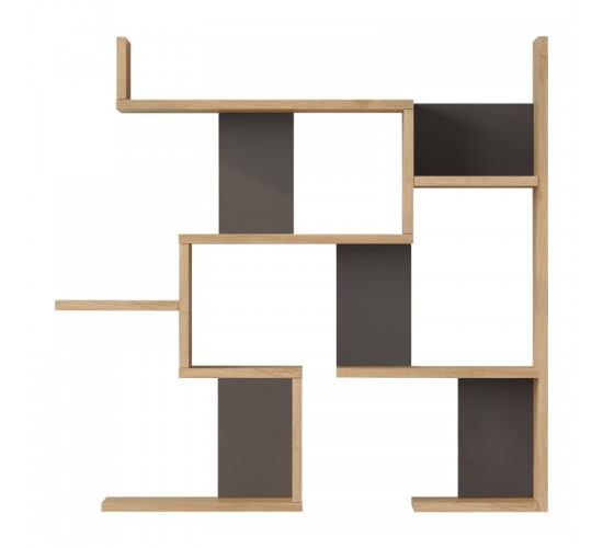 Ραφιέρα τοίχου Maze oak με ανθρακί 93,3x14,5x90εκ Υλικό: 18mm Melamine Particleboard 176-000240