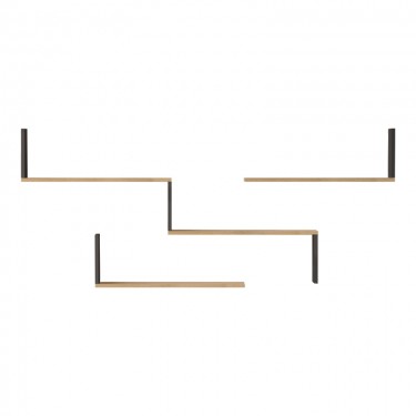 Ραφιέρα τοίχου Flear oak με ανθρακί 179x14,5x76,2εκ Υλικό: 18mm Melamine Particleboard 176-000244