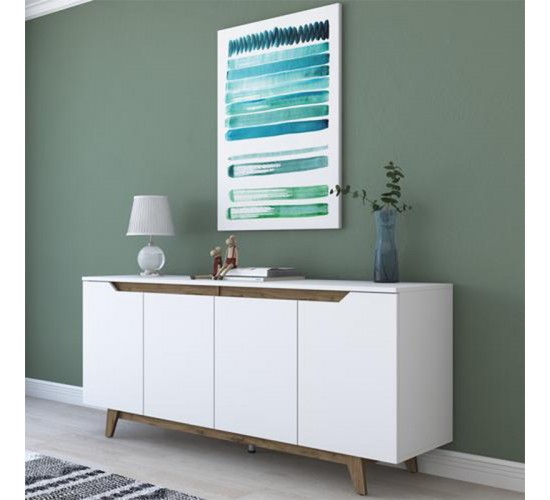 Μπουφές Rafaelo λευκό-καρυδί 180x45x78,5εκ Υλικό: CLIPBOARD 18MM WITH MELAMINE 182-000004 Μπουφές Rafaelo λευκό-καρυδί 180x45x78,5εκ Υλικό: CLIPBOARD 18MM WITH MELAMINE 182-000004