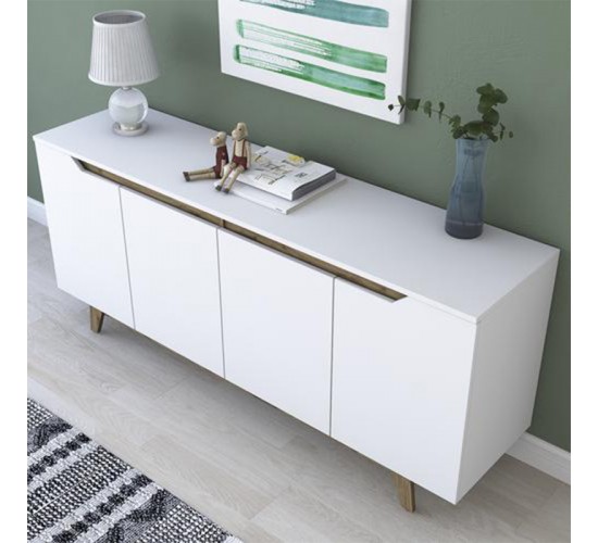 Μπουφές Rafaelo λευκό-καρυδί 180x45x78,5εκ Υλικό: CLIPBOARD 18MM WITH MELAMINE 182-000004 Μπουφές Rafaelo λευκό-καρυδί 180x45x78,5εκ Υλικό: CLIPBOARD 18MM WITH MELAMINE 182-000004
