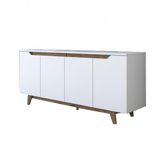 Μπουφές Rafaelo λευκό-καρυδί 180x45x78,5εκ Υλικό: CLIPBOARD 18MM WITH MELAMINE 182-000004 Μπουφές Rafaelo λευκό-καρυδί 180x45x78,5εκ Υλικό: CLIPBOARD 18MM WITH MELAMINE 182-000004