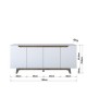 Μπουφές Rafaelo λευκό-καρυδί 180x45x78,5εκ Υλικό: CLIPBOARD 18MM WITH MELAMINE 182-000004