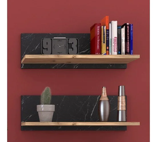 Σύνθετο σαλονιού Kasia pakoworld oak-μαύρο μαρμάρου 180x35x48,5εκ Σύνθετο σαλονιού Kasia pakoworld oak-μαύρο μαρμάρου 180x35x48,5εκ