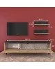Σύνθετο σαλονιού Kasia pakoworld oak-μαύρο μαρμάρου 180x35x48,5εκ Σύνθετο σαλονιού Kasia pakoworld oak-μαύρο μαρμάρου 180x35x48,5εκ
