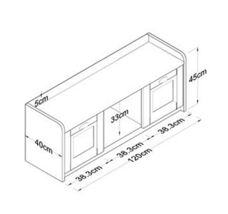 Έπιπλο εισόδου-παπουτσοθήκη Arthur I 8 ζευγών λευκό-καρυδί 120x40x45εκ Υλικό: CLIPBOARD 18MM WITH MELAMINE 182-000023