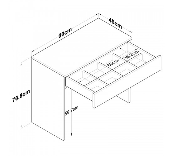 Τουαλέτα Artemisia λευκό 90x45x76.8εκ Υλικό: CLIPBOARD WITH MELAMINE 18mm 182-000047