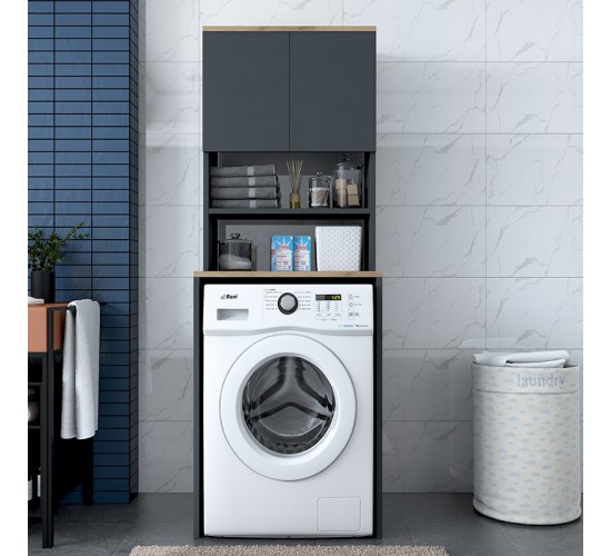 Έπιπλο πλυντηρίου Rasmus ανθρακί-φυσικό 65x60x183.6εκ. Υλικό: Melamine Faced 18 mm Particle Board 182-000051 Έπιπλο πλυντηρίου Rasmus ανθρακί-φυσικό 65x60x183.6εκ. Υλικό: Melamine Faced 18 mm Particle Board 182-000051
