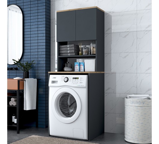 Έπιπλο πλυντηρίου Rasmus ανθρακί-φυσικό 65x60x183.6εκ. Υλικό: Melamine Faced 18 mm Particle Board 182-000051 Έπιπλο πλυντηρίου Rasmus ανθρακί-φυσικό 65x60x183.6εκ. Υλικό: Melamine Faced 18 mm Particle Board 182-000051