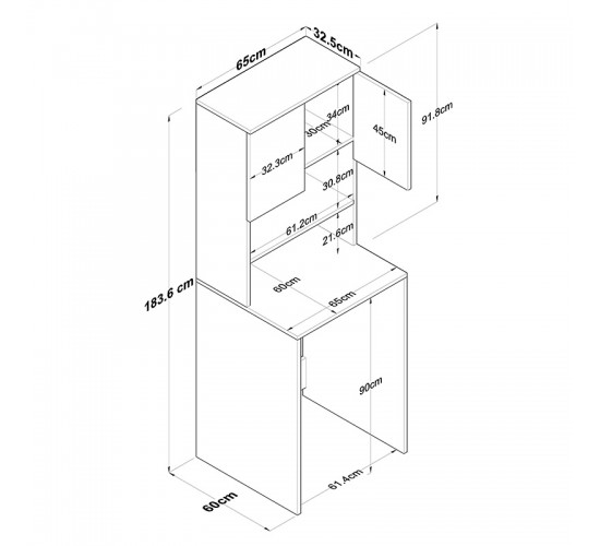 Έπιπλο πλυντηρίου Rasmus ανθρακί-φυσικό 65x60x183.6εκ. Υλικό: Melamine Faced 18 mm Particle Board 182-000051 Έπιπλο πλυντηρίου Rasmus ανθρακί-φυσικό 65x60x183.6εκ. Υλικό: Melamine Faced 18 mm Particle Board 182-000051