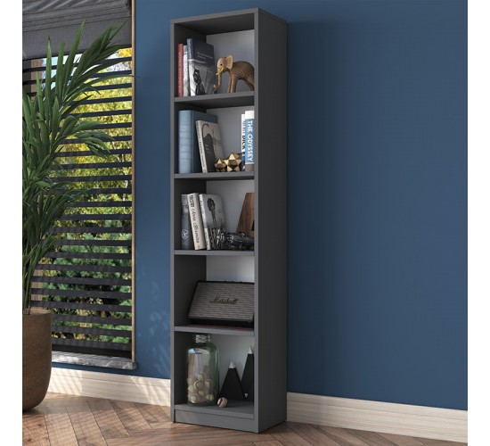 Βιβλιοθήκη Goldie ανθρακί-λευκό 40x25x161.80εκ Υλικό: CLIPBOARD 18MM WITH MELAMINE 18mm 182-000053 Βιβλιοθήκη Goldie ανθρακί-λευκό 40x25x161.80εκ Υλικό: CLIPBOARD 18MM WITH MELAMINE 18mm 182-000053