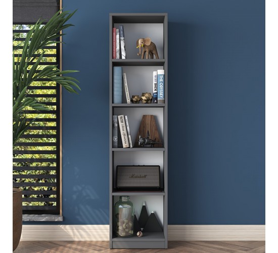 Βιβλιοθήκη Goldie ανθρακί-λευκό 40x25x161.80εκ Υλικό: CLIPBOARD 18MM WITH MELAMINE 18mm 182-000053 Βιβλιοθήκη Goldie ανθρακί-λευκό 40x25x161.80εκ Υλικό: CLIPBOARD 18MM WITH MELAMINE 18mm 182-000053