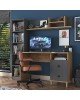 Γραφείο με βιβλιοθήκη Goldie ανθρακί-φυσικό 160x50x161.8εκ Υλικό: CLIPBOARD 18MM WITH MELAMINE 18mm 182-000060 Γραφείο με βιβλιοθήκη Goldie ανθρακί-φυσικό 160x50x161.8εκ Υλικό: CLIPBOARD 18MM WITH MELAMINE 18mm 182-000060