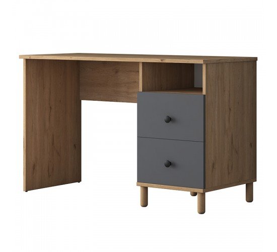 Γραφείο με βιβλιοθήκη Goldie ανθρακί-φυσικό 160x50x161.8εκ Υλικό: CLIPBOARD 18MM WITH MELAMINE 18mm 182-000060 Γραφείο με βιβλιοθήκη Goldie ανθρακί-φυσικό 160x50x161.8εκ Υλικό: CLIPBOARD 18MM WITH MELAMINE 18mm 182-000060