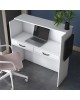 Γραφείο reception Triana μελαμίνης λευκό-ανθρακί 110x40x110εκ Υλικό: European E1 Grade Melamine Faced 18 mm Particle Board 182-000070 Γραφείο reception Triana μελαμίνης λευκό-ανθρακί 110x40x110εκ Υλικό: European E1 Grade Melamine Faced 18 mm Particle Board 182-000070